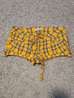 Paris Blues Yellow Plaid High Waist Women’s Shorts